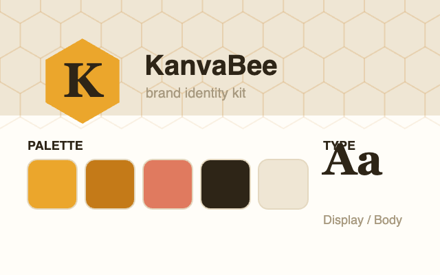 Brand identity board with logo, palette and type